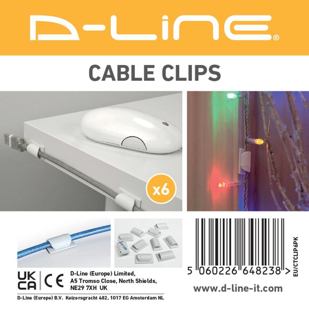 D-Line White Cable Tidy Clips - 6 Pack - Image 3 of 6