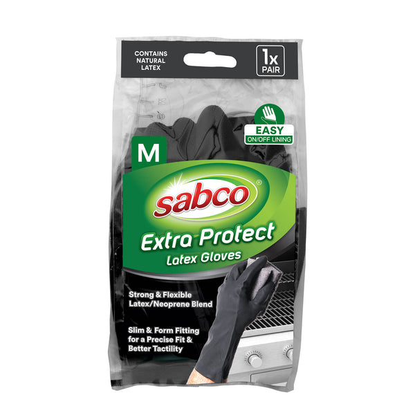 Sabco Extra Protection Latex Gloves - 1 Pair - Medium