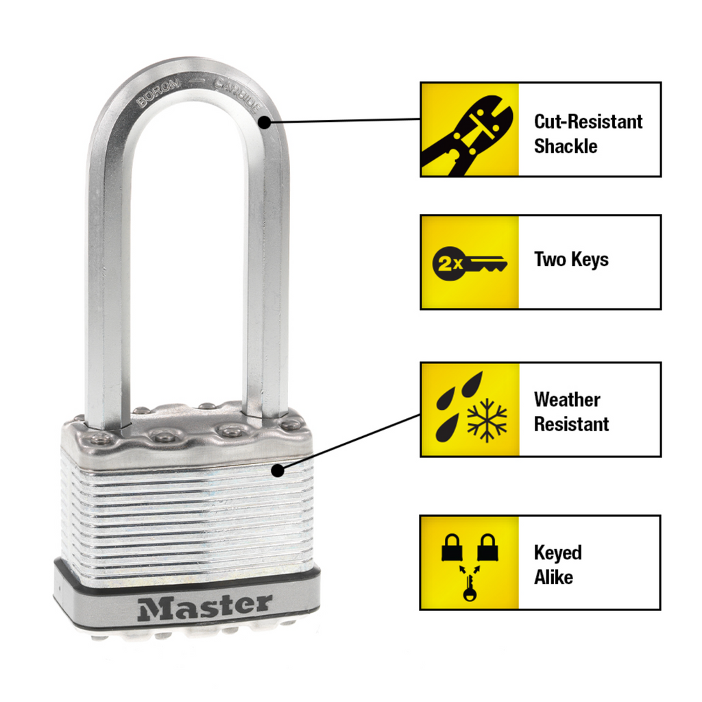 Master Lock 50mm Magnum With 64mm Extra Long Shackle Padlock - 2 Pack - Image 3 of 20