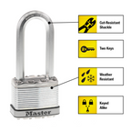 Master Lock 50mm Magnum With 64mm Extra Long Shackle Padlock - 2 Pack - Image 3 of 20
