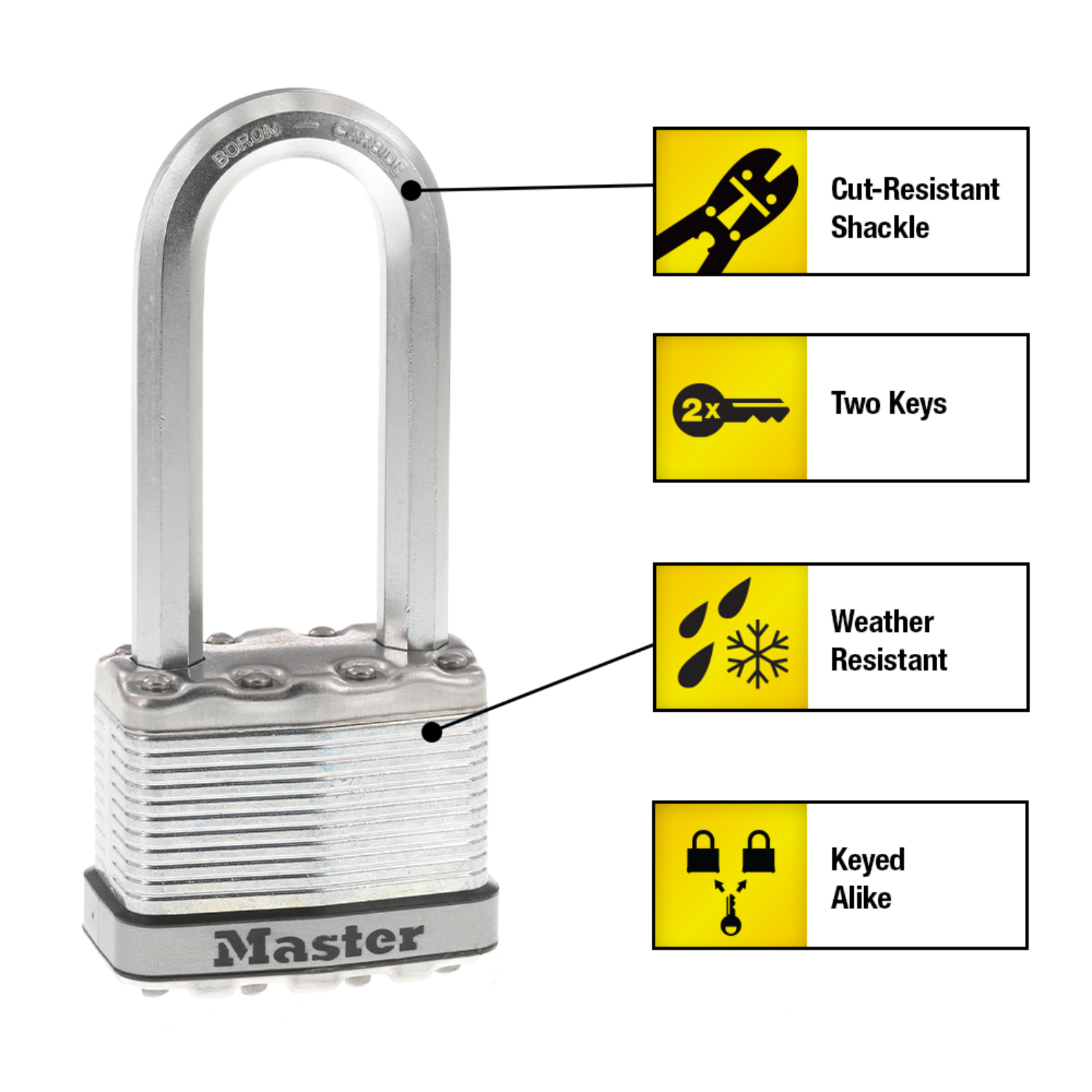 Master Lock 50mm Magnum With 64mm Extra Long Shackle Padlock - 2 Pack - Image 13 of 20