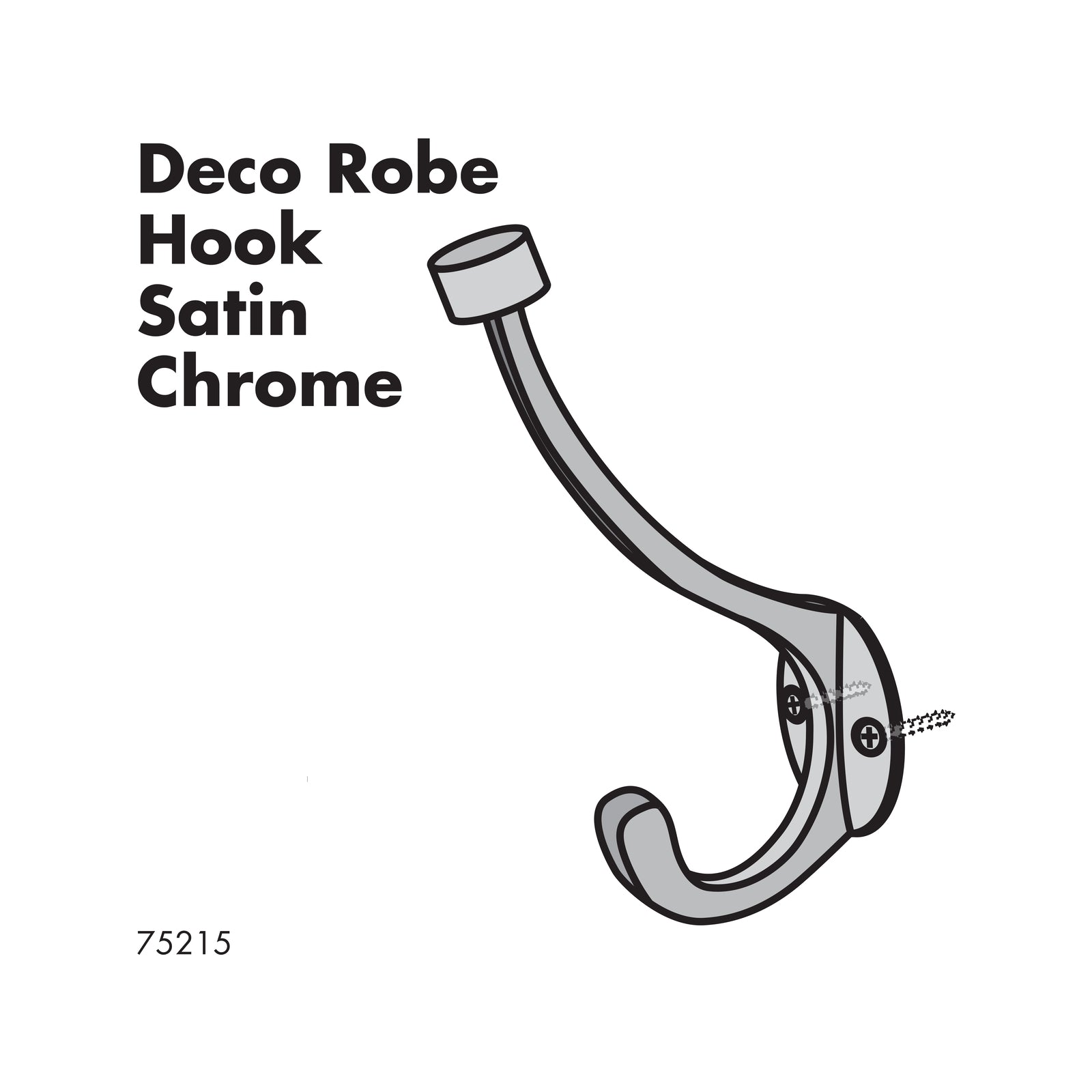Adoored Double Satin Chrome Robe Deco Hook - Image 2 of 2