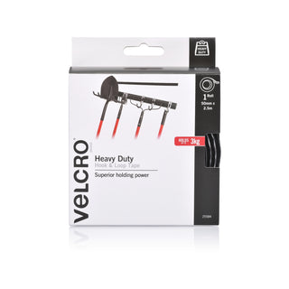 VELCRO Brand 50mm x 2.5m Black Heavy Duty Hook and Loop Tape