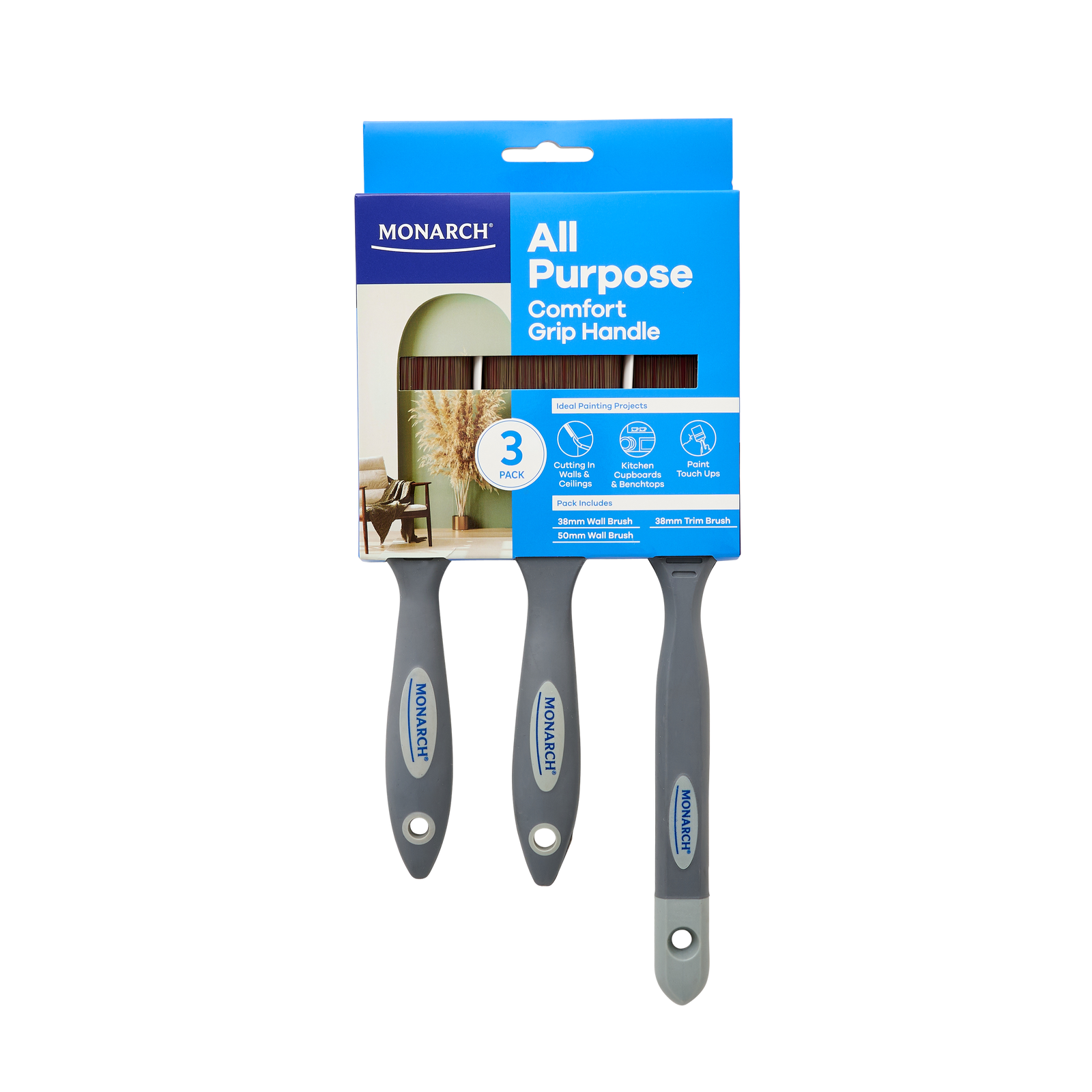 Monarch 3 Piece All Purpose Project Brush Pack - Image 1 of 2