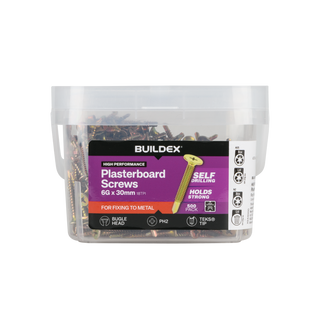 Buildex 6G x 30mm Gold Passivated Plasterboard Screws (TEKS® Tip) - 500 Pack