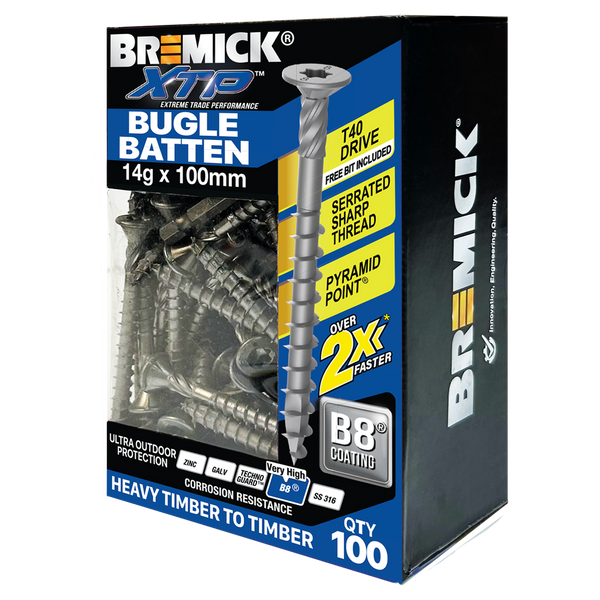 Bremick XTP 14g x 100mm T40 B8 Bugle Batten - 100 Pack