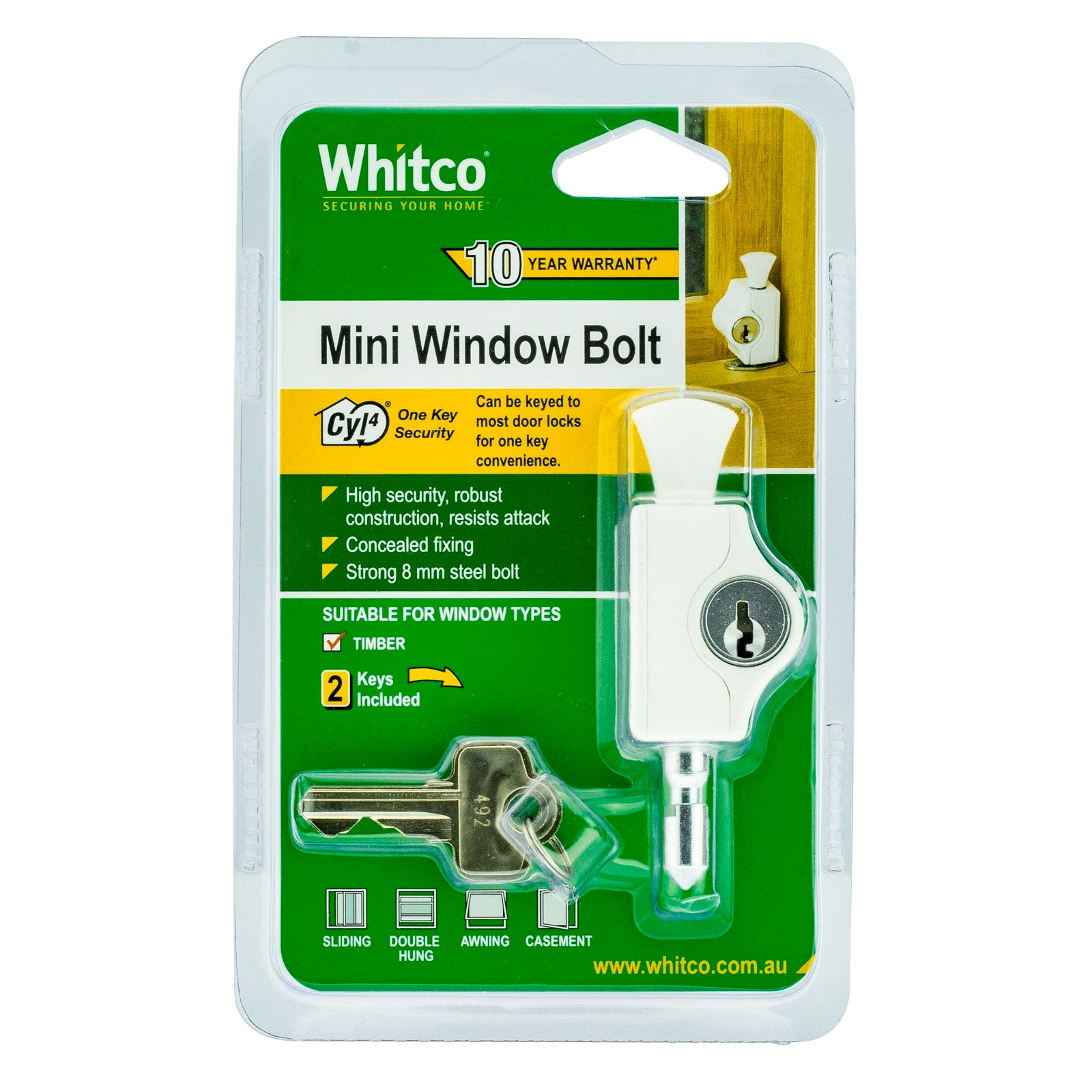 Whitco White CYL4 Mini Bolt Lock - Image 1 of 1