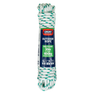 GRUNT 8mm x 10m White And Green Outdoor Rope