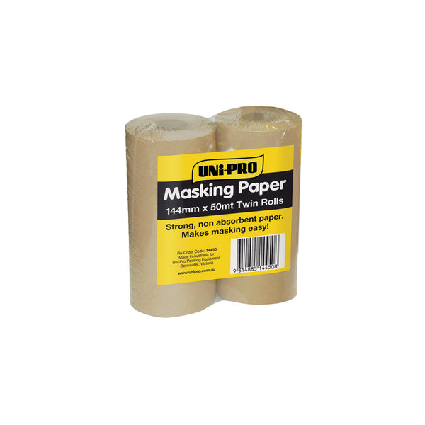 UNi-PRO 144mm x 50m Masking Paper - Twin Pack - 144mm