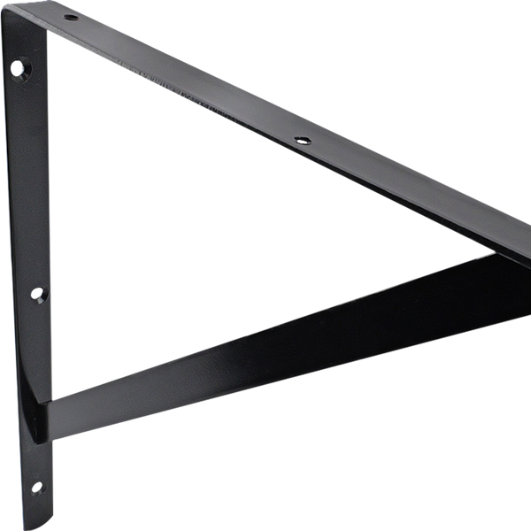 Carinya 400 x 350mm Black Straight Stayed Bracket - Black