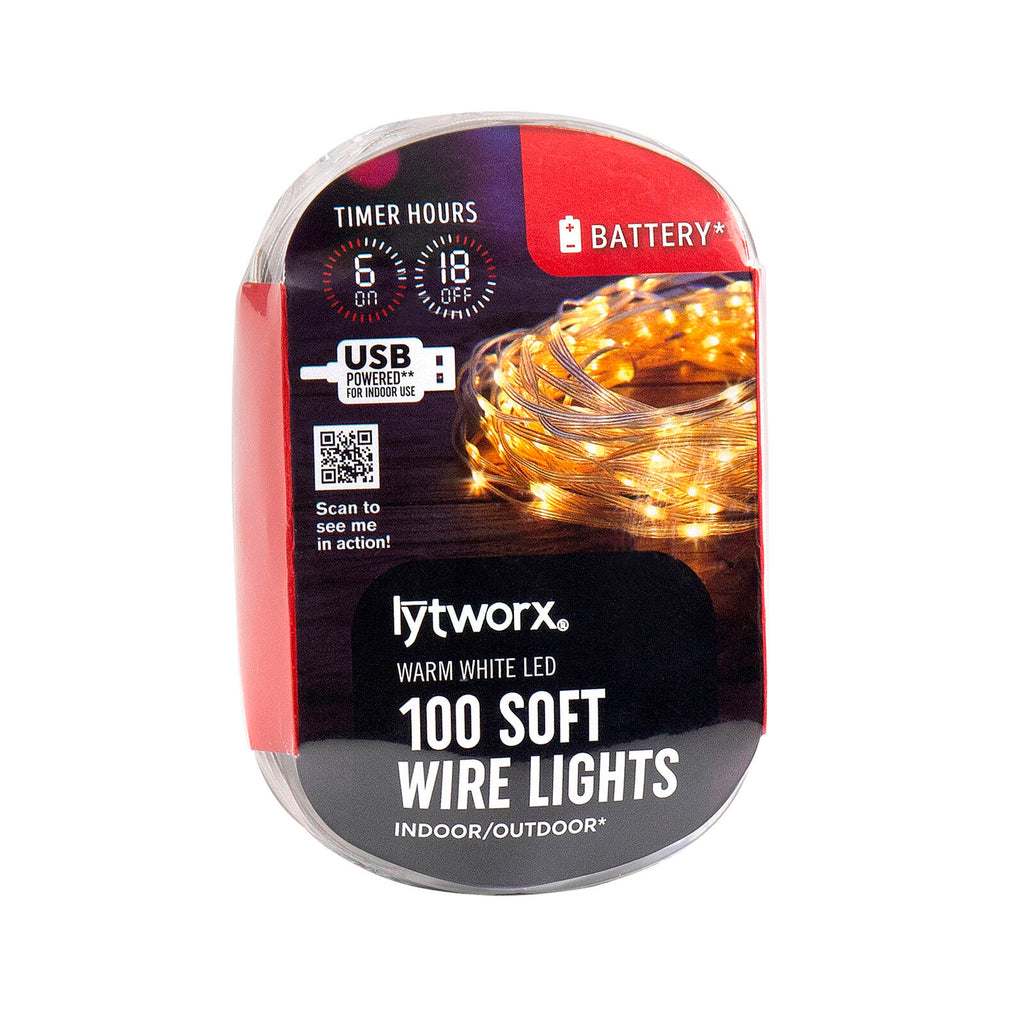Lytworx Warm White Battery Operated Soft Wire Lights - 100 Pack - Image 1 of 2