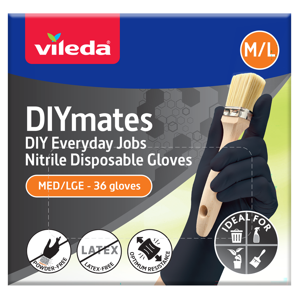 Vileda DIYmates Nitrile Disposable Gloves 36pk - Medium/Large - Image 1 of 4