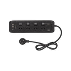 HPM 4 Outlet Black General Purpose USB Switched Powerboard - Image 2 of 2