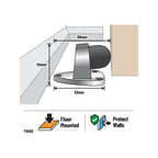 Adoored Satin Chrome Dragon Rubber Door Stop - Image 3 of 3