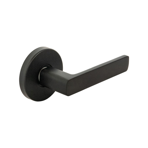 Ikonic San Fran Matte Black Passage Lever Set - Passage Matte Black
