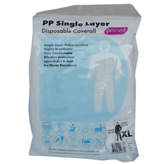Pro-Val PP Single Layer Disposable Coverall - Size XL