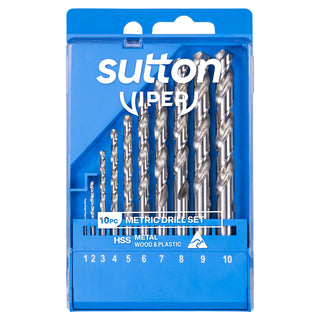 Sutton Tools 1.0 - 10.0mm Viper Metric Drill Bit Refill 10 Piece Set