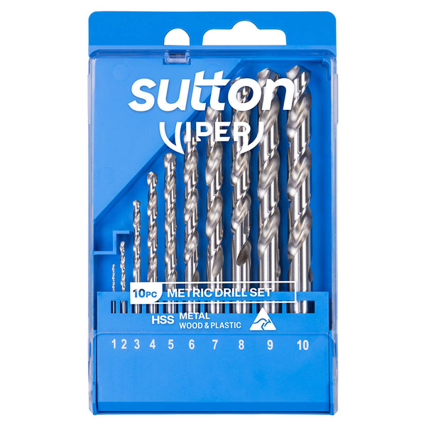 Sutton Tools 1.0 - 10.0mm Viper Metric Drill Bit Refill 10 Piece Set