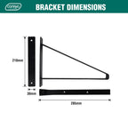 Carinya 285 x 210mm Black Exposed Triangle Stayed Bracket - Image 4 of 18