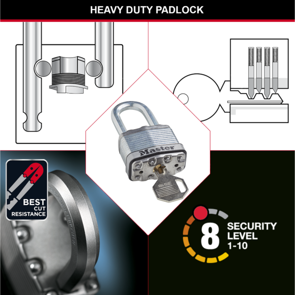 Master Lock 45mm Magnum With 64mm Extra Long Shackle Padlock - Image 5 of 18