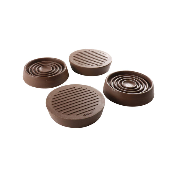 Surface Gard 44mm Brown Rubber Base Round Castor Cup - 4 Pack