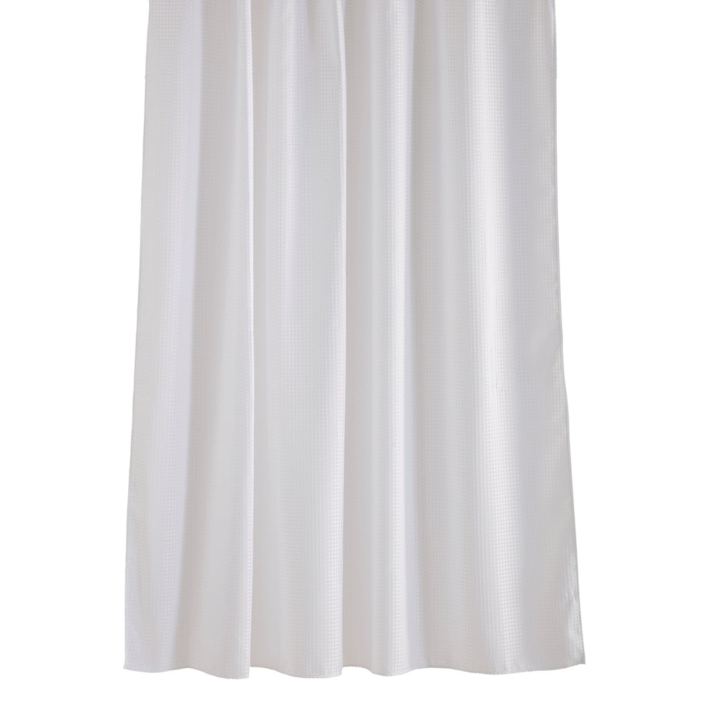 Barelli 180 x 180cm White Textured Polyester Shower Curtain - Image 1 of 4