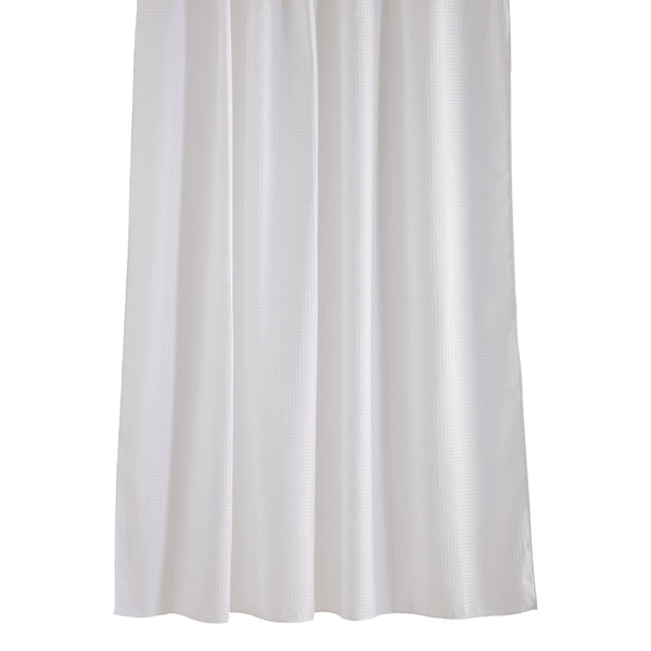 Barelli 180 x 180cm White Textured Polyester Shower Curtain