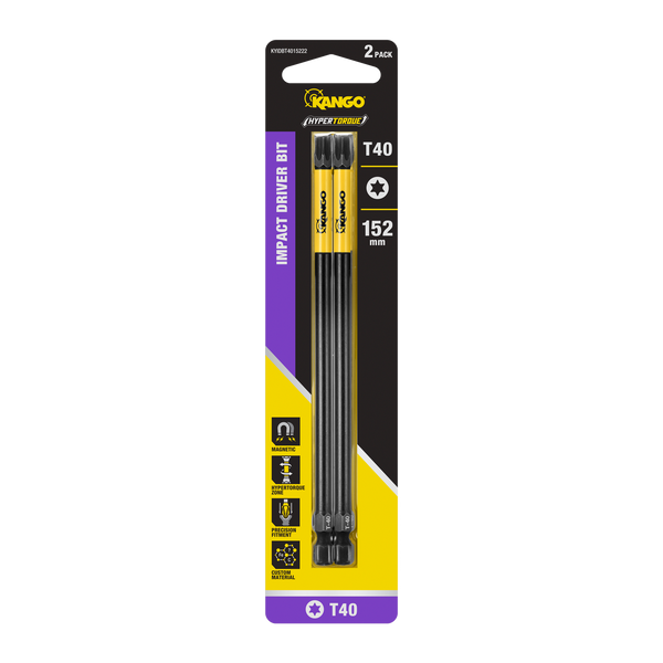 Kango 152mm TX40 Hypertorque Impact Driver Bit - 2 Pack