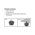 Surface Gard 22mm Black Round Rubber Bumper - 6 Pack - Image 4 of 5