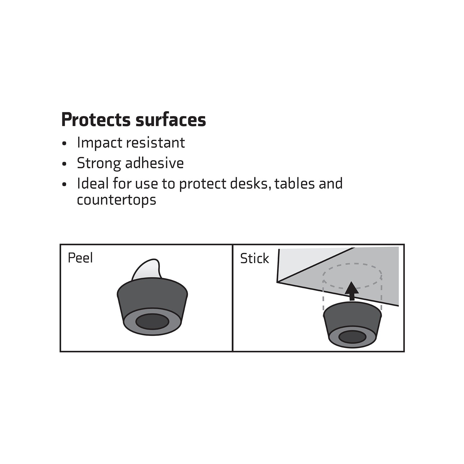 Surface Gard 22mm Black Round Rubber Bumper - 6 Pack - Image 4 of 5