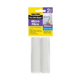 UNi-PRO 100mm Little Ripper Microfibre Roller Cover 2 Pack 10mm Nap