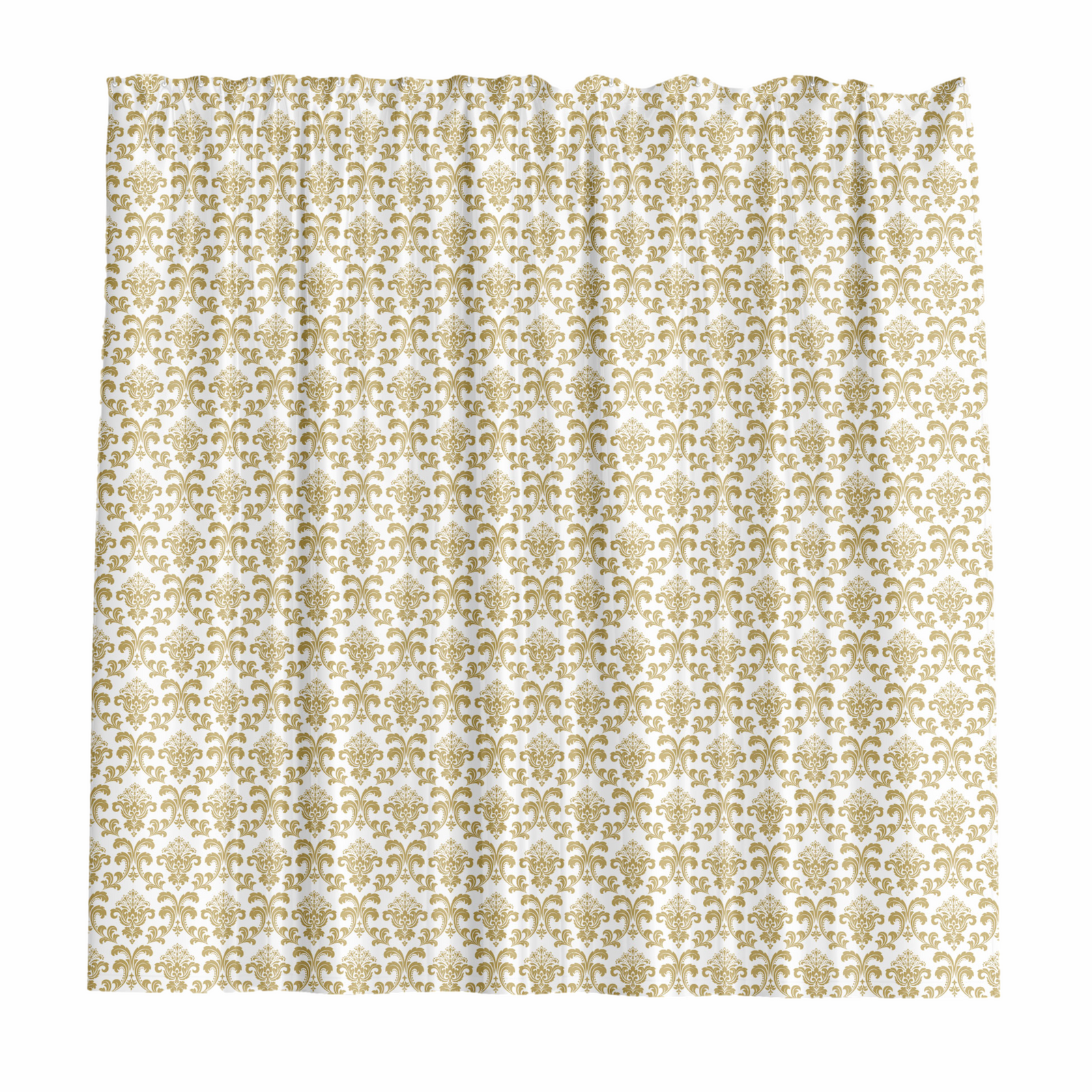 Barelli 180 x 180cm Fleur-De-Lis Gold Metallic Peva Shower Curtain - Image 1 of 2