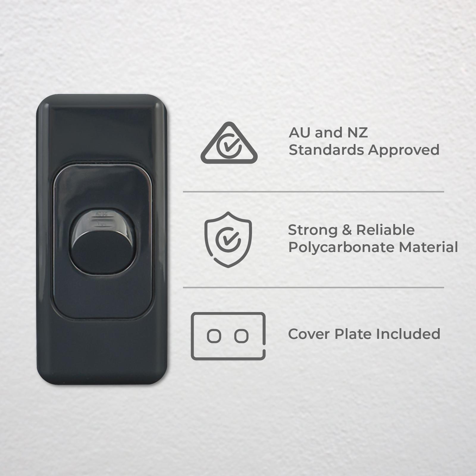 DETA Single Architrave Switch - White - Image 2 of 7