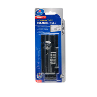 Zenith Black Combination Slide Bolt Lock