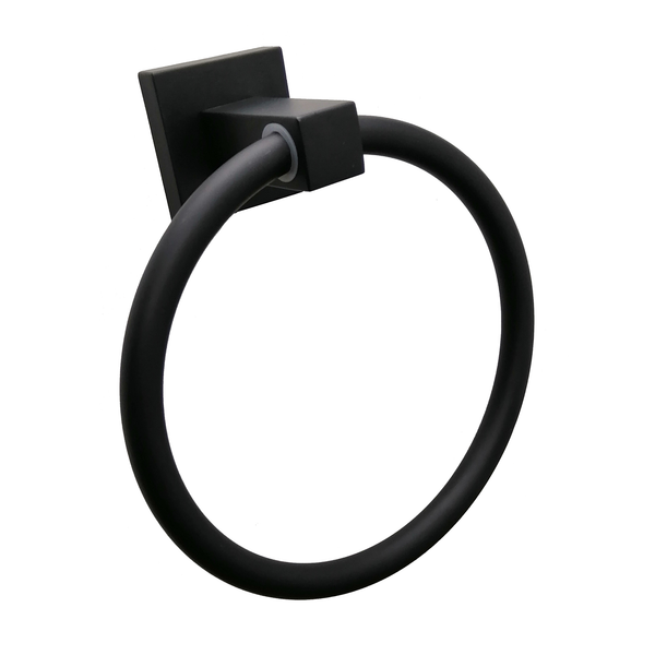 Barelli Black Matte Piazza Single Towel Ring
