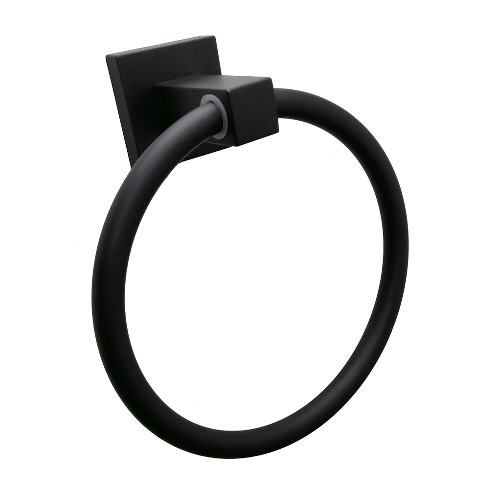 Barelli Black Matte Piazza Single Towel Ring - Image 6 of 7