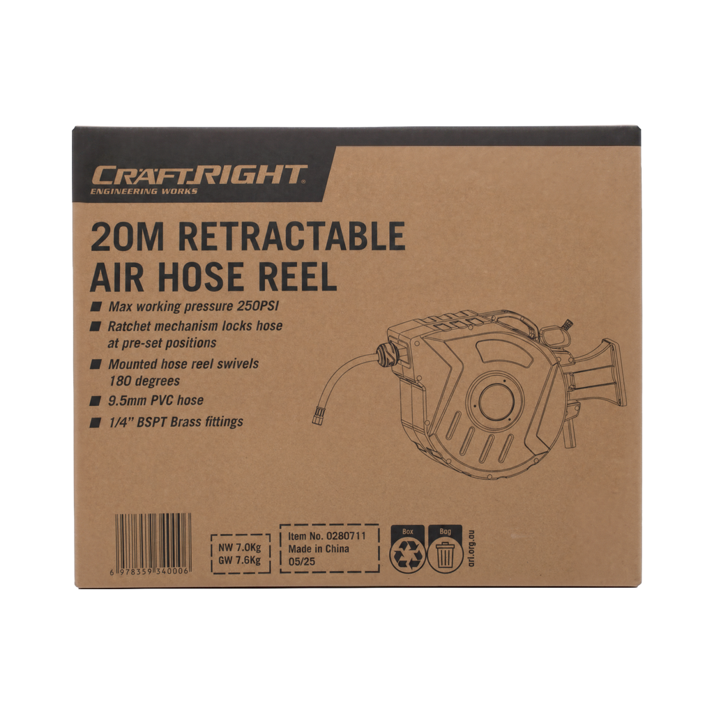 Craftright 20m Retractable Air Hose Reel - Image 13 of 15