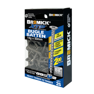 Bremick XTP 14g x 50mm T40 B8 Bugle Batten - 25 Pack