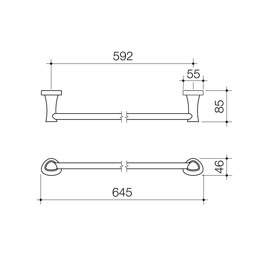 Caroma 600mm Polished Chrome Acacia Single Towel Rail - Image 4 of 4