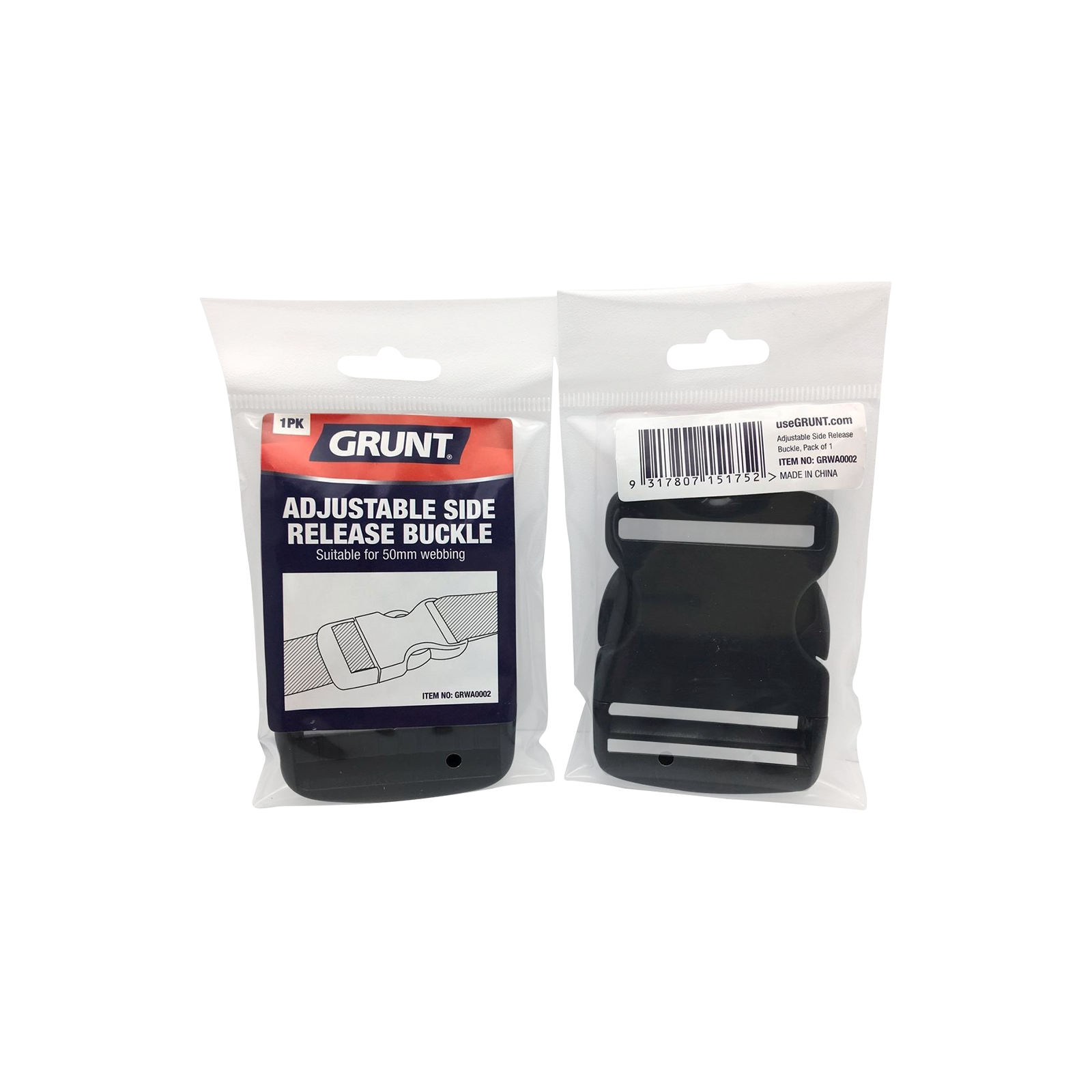 GRUNT 50mm Adjust Release Webbing Single Buckle - Image 1 of 6