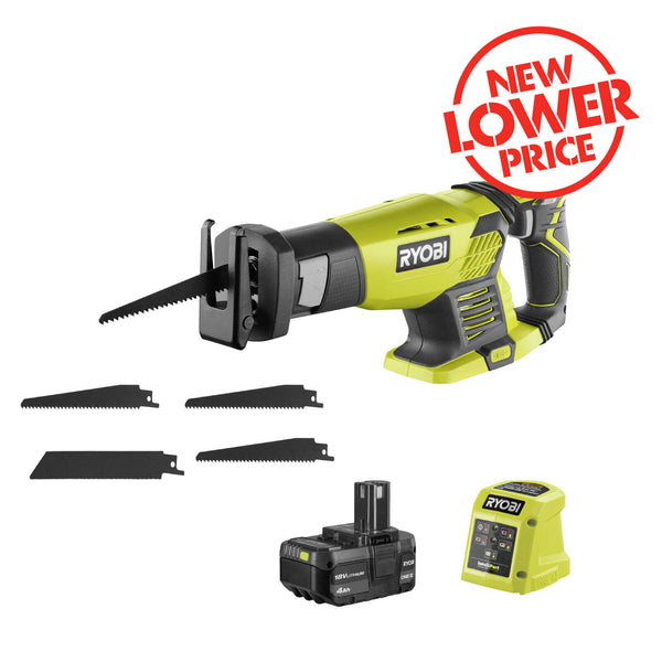 Ryobi 18V ONE+ Compact Reciprocating Saw 4Ah Kit
