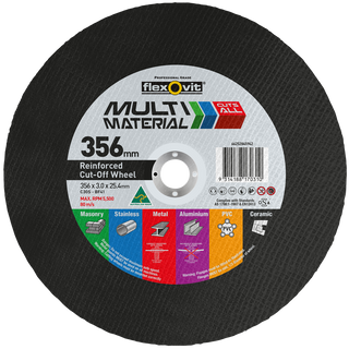 Flexovit 356 x 3.0 x 25.4 Multi Material Reinforced Cut Off Wheel