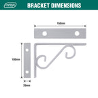 Carinya 150 x 100mm Black Scroll Stayed Bracket - Image 4 of 19