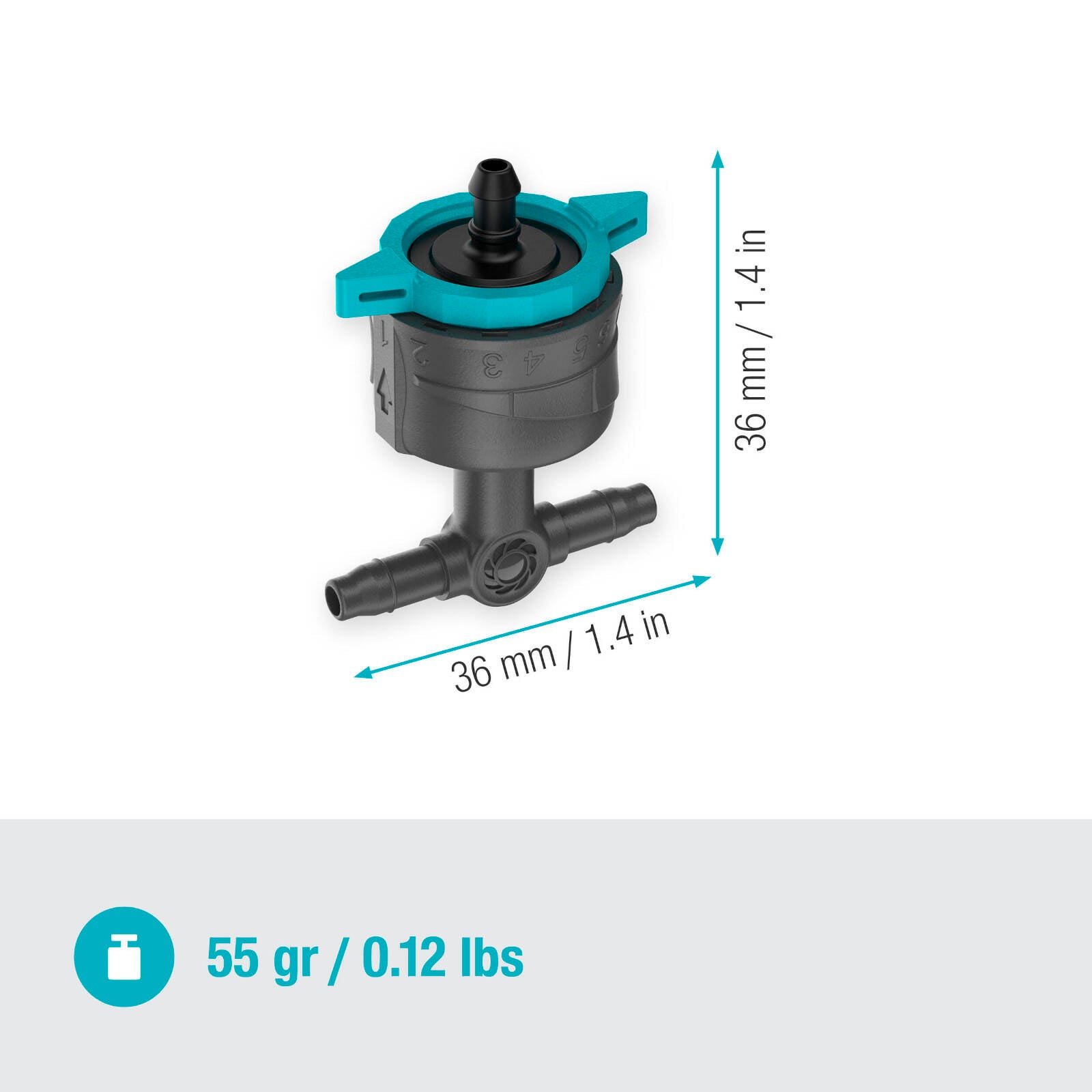GARDENA 1–8L/h Pressure Compensating Micro Irrigation Adjustable Inline Drip Head - 5 Pack - Image 9 of 9