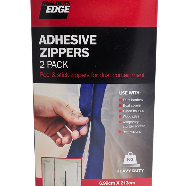 Builders Edge Adhesive Zippers - 2 Pack