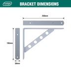 Carinya 250 x 195mm Black Heavy Duty Circle Stayed Bracket - Image 4 of 19