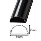 D-Line 50 x 25mm 1m TV Wall Drop Adhesive Cable Management Cover - White - Image 2 of 19
