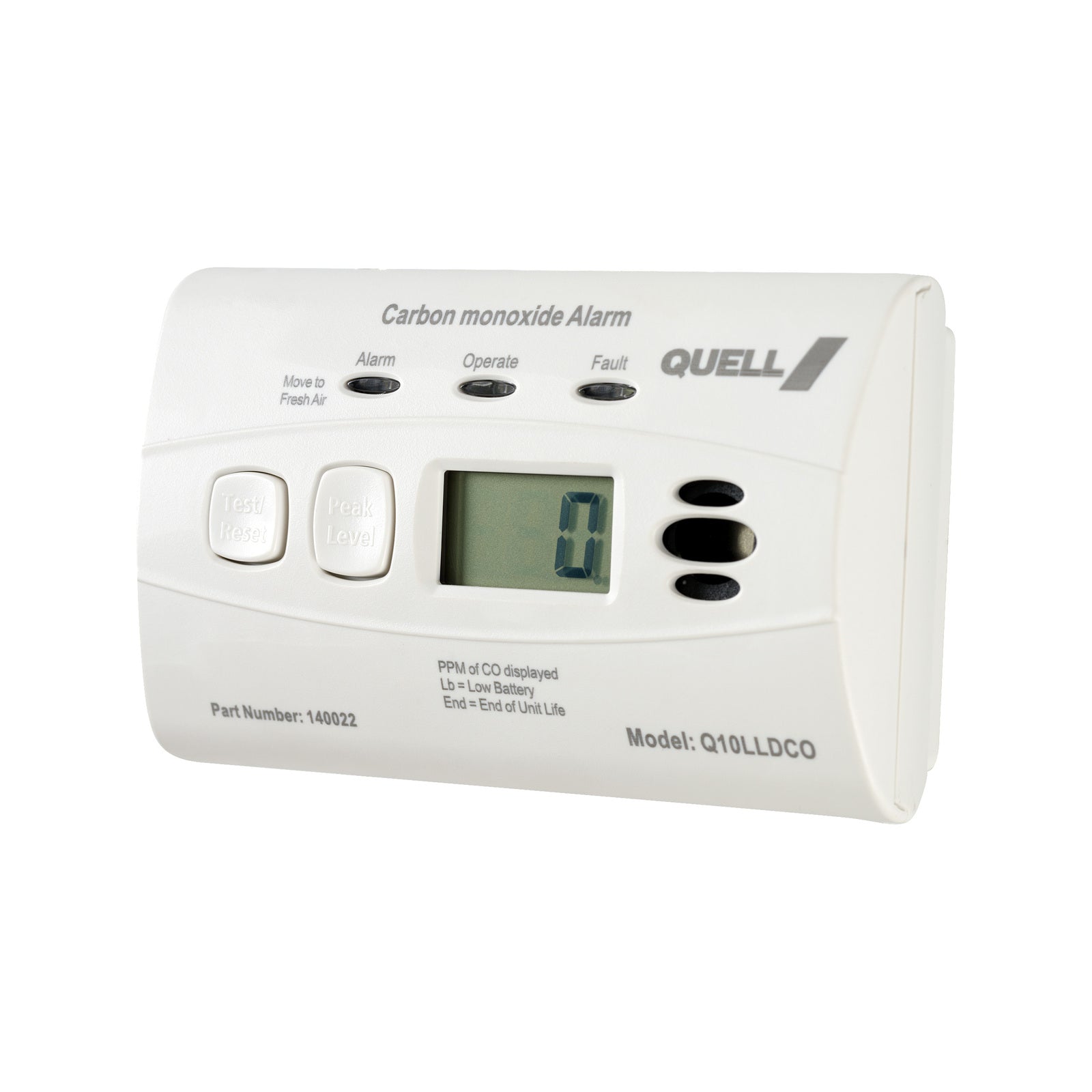 CO2 alarm out of package angle