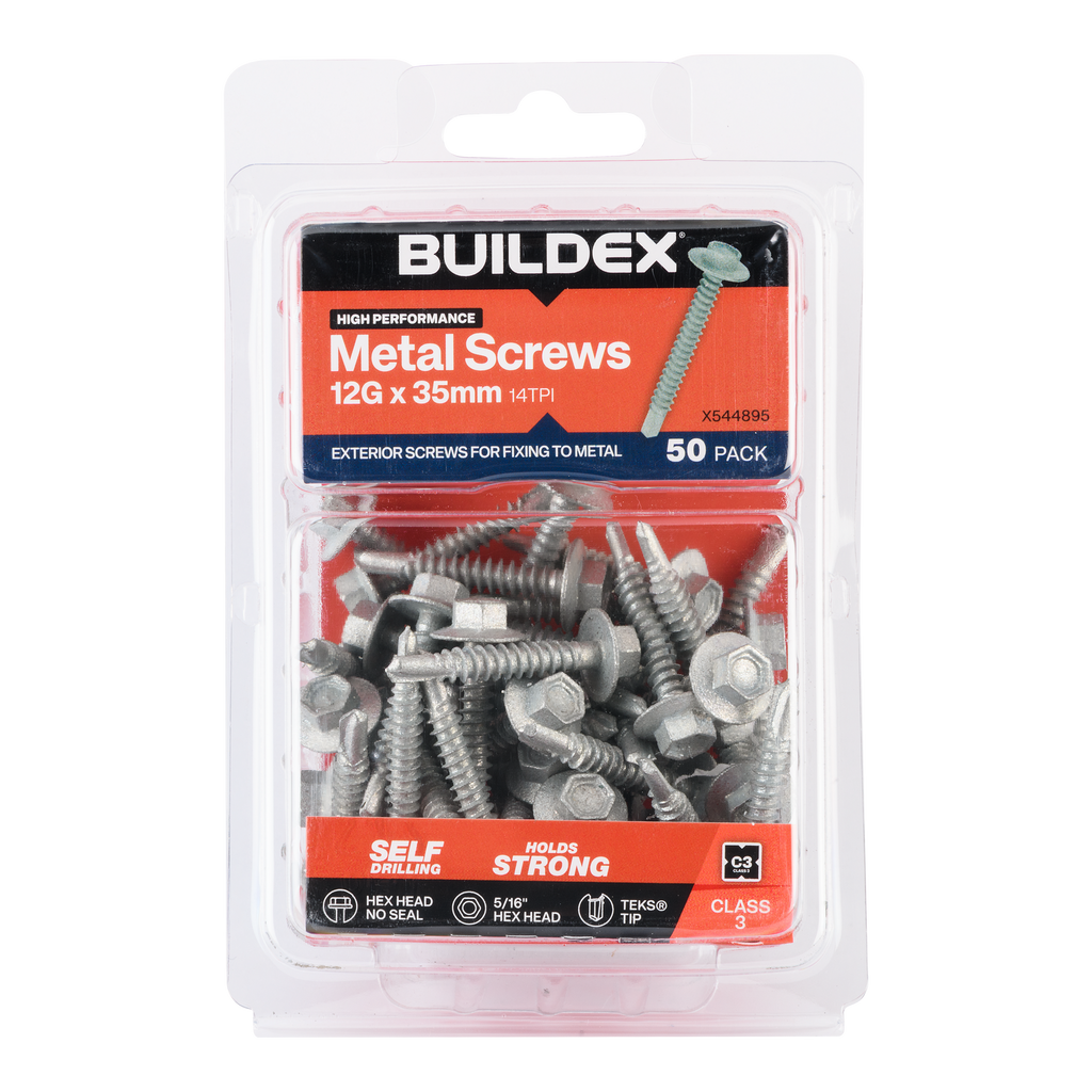 Buildex 12G x 35mm Class 3 Sheet Metal Screws - 50 Pack - Image 1 of 5