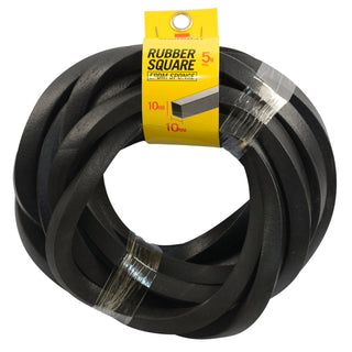 Moroday Rubber 10mm x 10mm x 5m Square Sponge Black